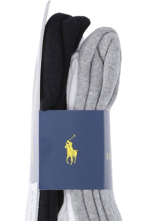 Underwear for Men Polo Ralph Lauren Logo Embroidered Three-pack Socks Polo Ralph Lauren