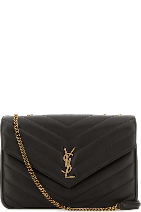 Homeware Saint Laurent Dark Brown Leather Large Lou Lou Shoulder Bag