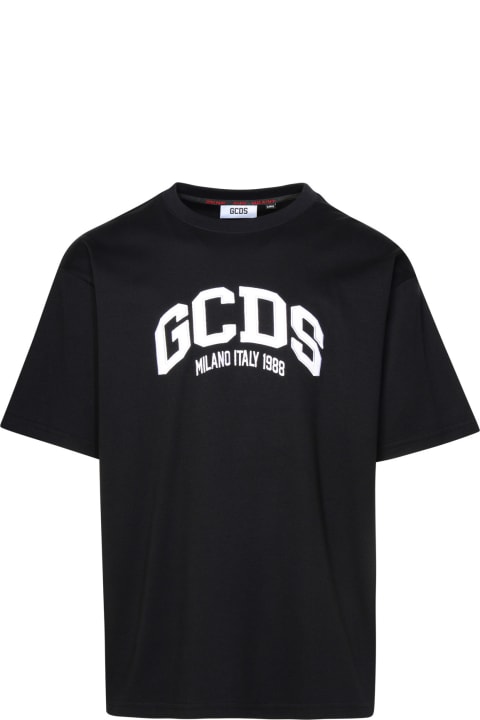 GCDS Topwear for Men GCDS Black Cotton T-shirt