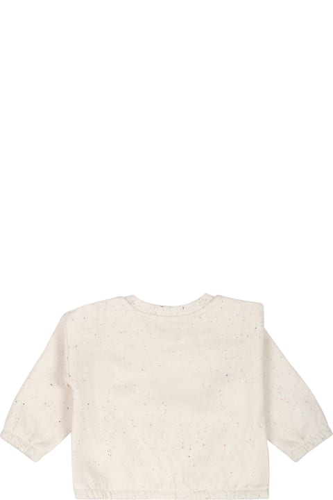 Topwear for Baby Girls Kenzo Kids Ivory Sweatshirt For Baby Girl With Logo