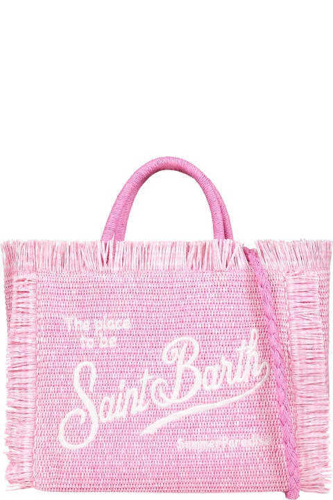 MC2 Saint Barth Accessories & Gifts for Girls MC2 Saint Barth Pink Beach Bag For Girl With Logo