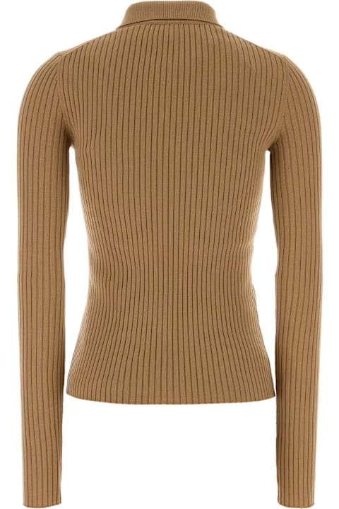 أدوات منزلية Dolce & Gabbana Camel Stretch Wool Blend Polo Shirt