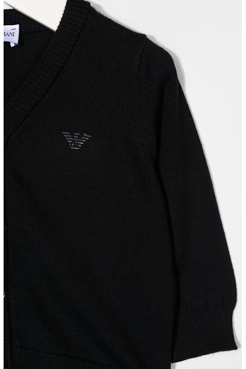 Emporio Armani Sweaters & Sweatshirts for Baby Boys Emporio Armani Black Baby Cardigan