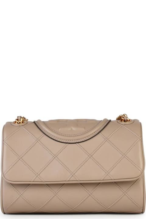 Tory Burch for Women Tory Burch 'fleming' Small Leather Crossbody Bag Nude