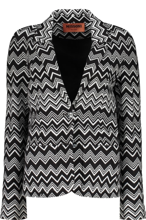 Missoni Coats & Jackets for Women Missoni Chevron Single-breasted Blazer