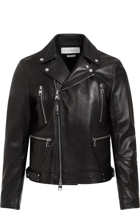 Coats & Jackets for Men Alexander McQueen Leather Biker Jacket