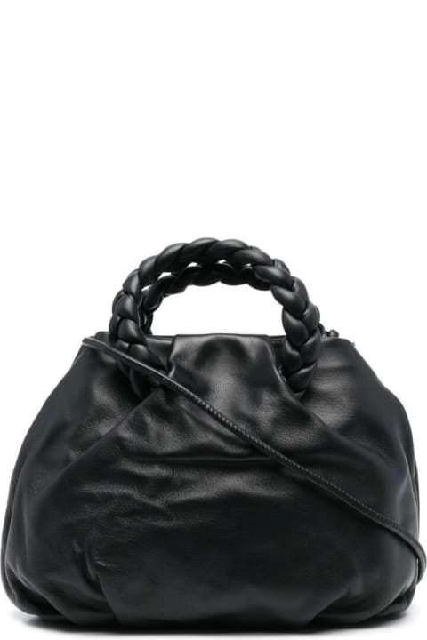 Bombon Braided Black In Calf Leather With Braided Handles