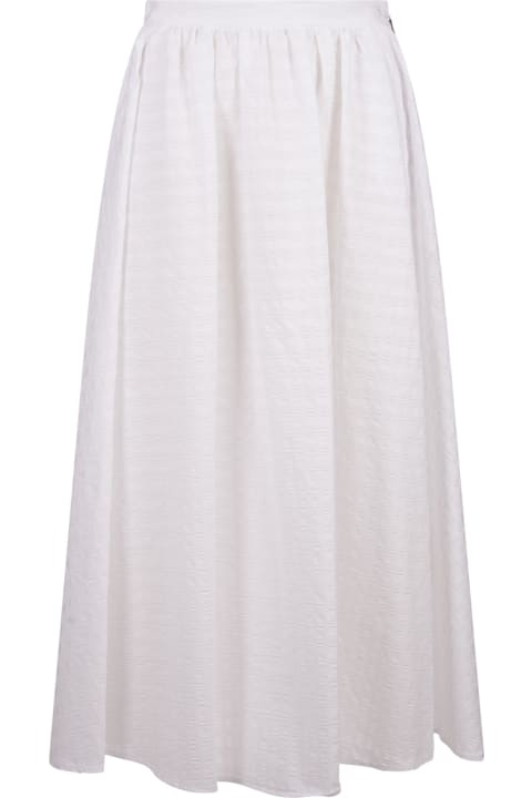 Fashion for Women MSGM Long White Skirt In Seersucker