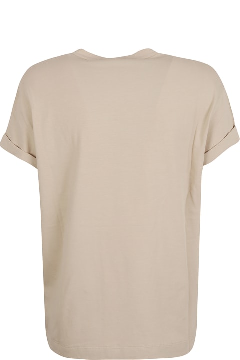 Topwear for Women Brunello Cucinelli Patched Pocket Plain T-shirt