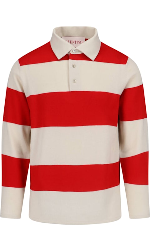 Valentino for Men Valentino Striped Knitted Polo Shirt