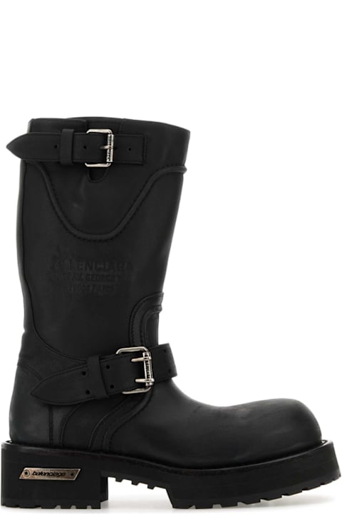 Balenciaga Black Leather Venom Boots