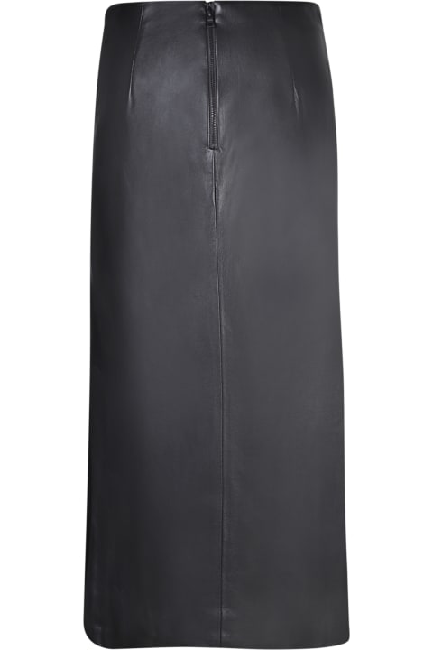 Fashion for Women Alice + Olivia Alice + Olivia Black Vegan Leather Midi Skirt