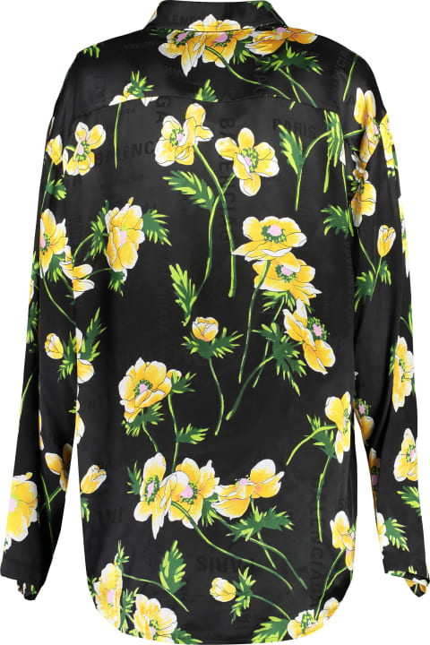 Balenciaga Sale for Women Balenciaga Silk Shirt With Floral Pattern