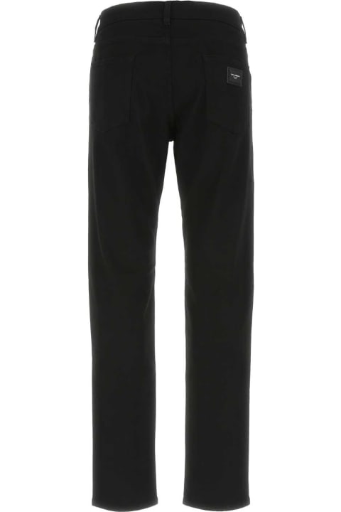 Dolce & Gabbana Pants for Men Dolce & Gabbana Black Stretch Cotton Pant