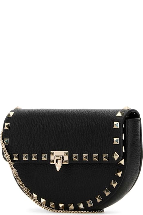 Valentino Garavani لـ Women Valentino Garavani Black Leather Rockstud Crossbody Bag