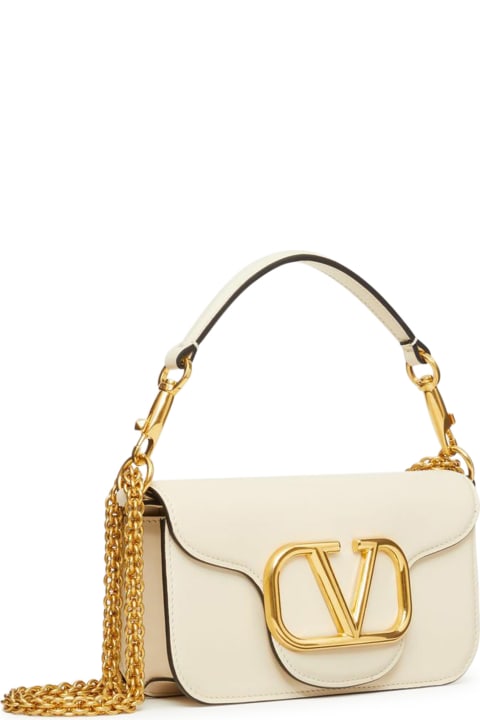 Valentino Garavani Bags for Women Valentino Garavani Small Shoulder Bag Loco` Vitello/antique Brass Logo