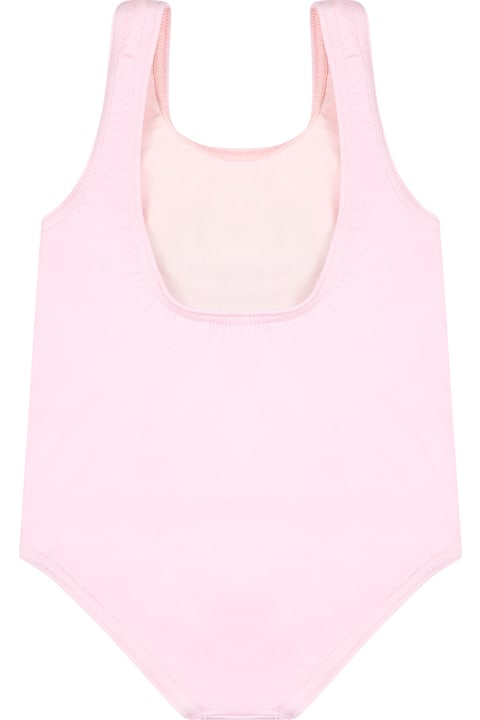 Moschino Swimwear for Baby Boys Moschino Pink Swimsuit For Baby Girl With Teddy Bears