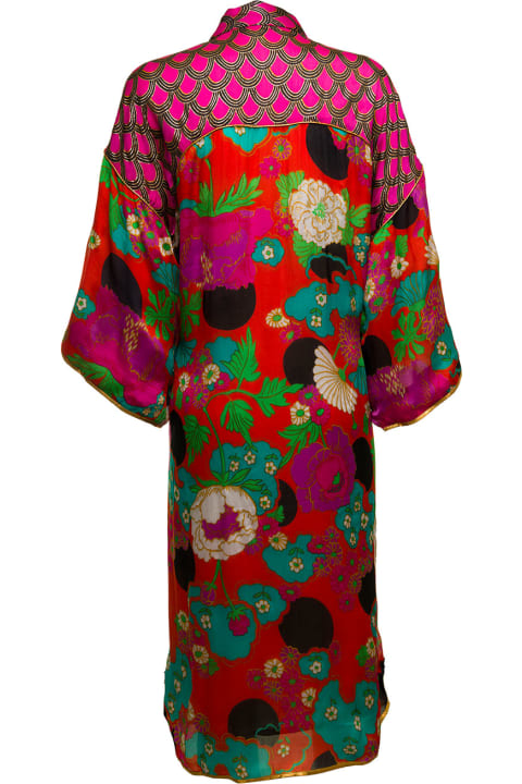 Mes Demoiselles Woman's  Hooku Viscose Hawaian Tropic Printed Kimono