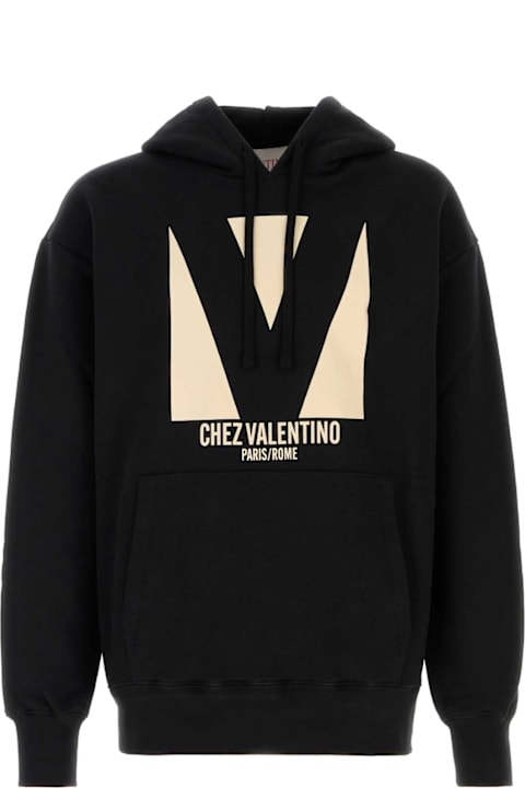 Valentino Garavani Fleeces & Tracksuits for Men Valentino Garavani Black Cotton Sweatshirt