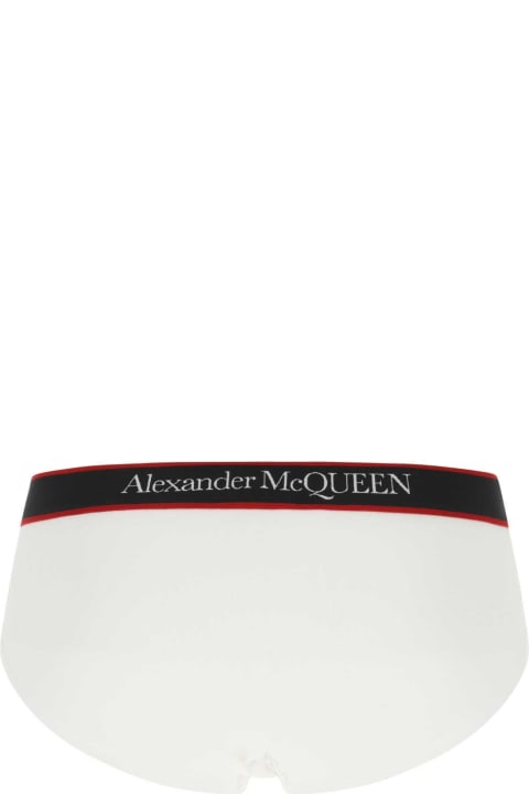 メンズ Alexander McQueenのアンダーウェア Alexander McQueen White Stretch Cotton Slip