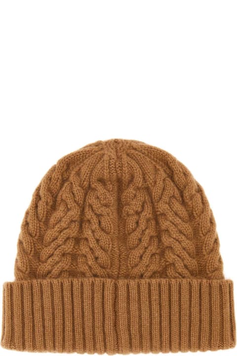 Hats for Women Moorer Camel Cashmere Beanie Hat