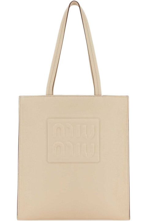 Sale for Women Miu Miu Sand Leather Shopping Bag