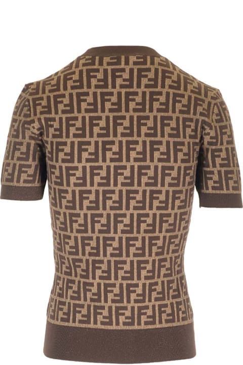 Fendi Sweaters for Women Fendi Ff Cotton Knit Top