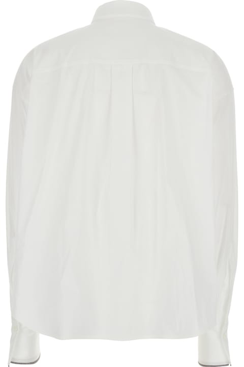 Fashion for Women Brunello Cucinelli White Shirt With Classic Collar And Front Pockets In Cotton Woman