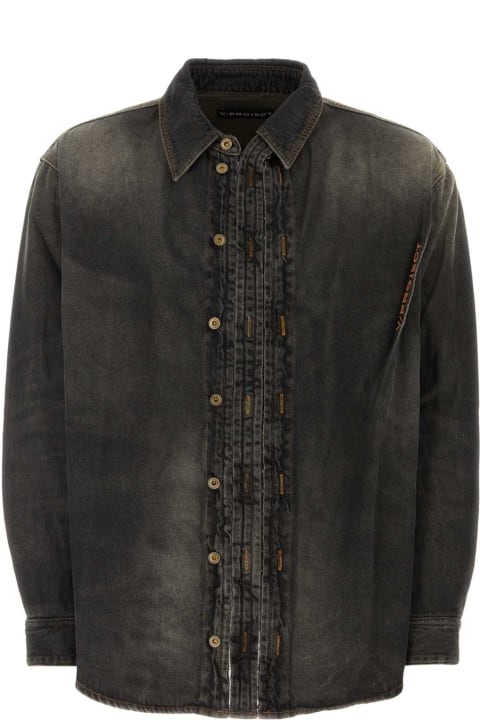 Fashion for Men Y/Project Black Denim Shirt