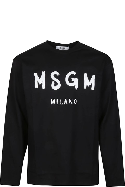MSGM for Men MSGM Logo Print Long Sleeve T-shirt
