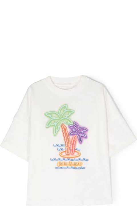 Palm Angels for Kids Palm Angels Palm Angels T-shirts And Polos White