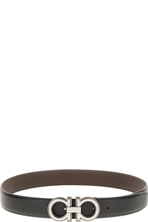 Ferragamo Belts for Men Ferragamo Black Leather Reversible Belt