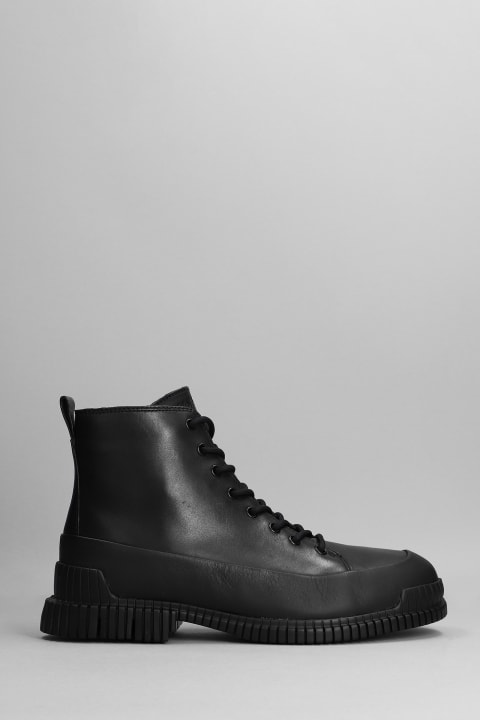 Pix Combat Boots In Black Leather