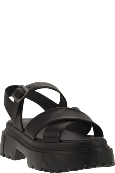 Hogan Leather Sandal With Midsole | italist