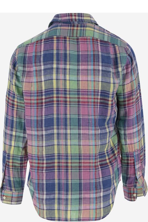 Ralph Lauren Shirts for Men Ralph Lauren Linen Shirt With Check Pattern