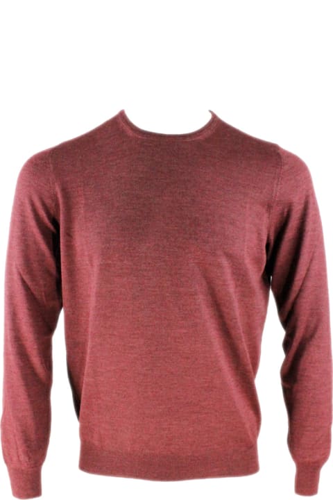 Barba Napoli Sweaters for Men Barba Napoli Light Long-sleeved Crewneck Sweater In Wool And Silk