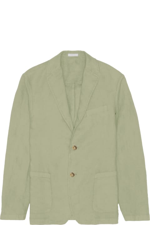 Altea Coats & Jackets for Men Altea Green Linen Single-breasted Jacket