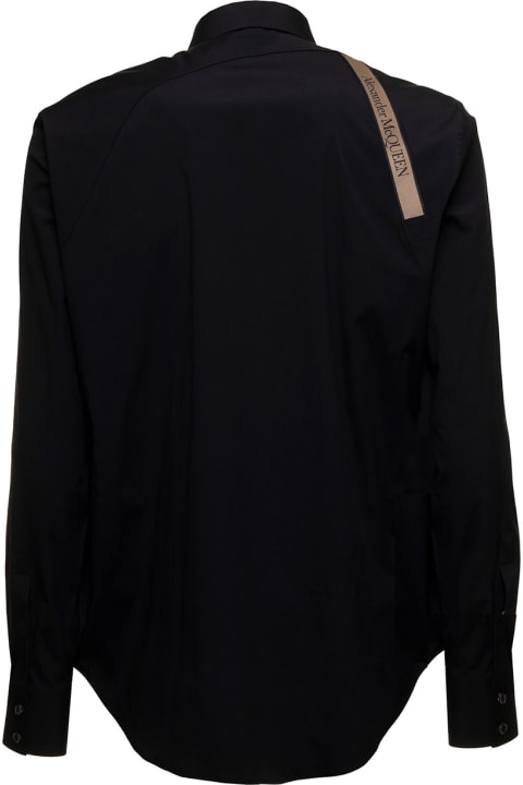 Alexander Mcqueen Man's Signature Harness  Black Cotton  Shirt