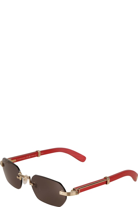 メンズ Cartier Eyewearのアイウェア Cartier Eyewear Hexagon Frame-less Sunglasses Sunglasses