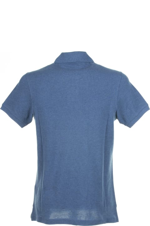 Barbour for Men Barbour Short-sleeved Light Blue Piqué Polo Shirt