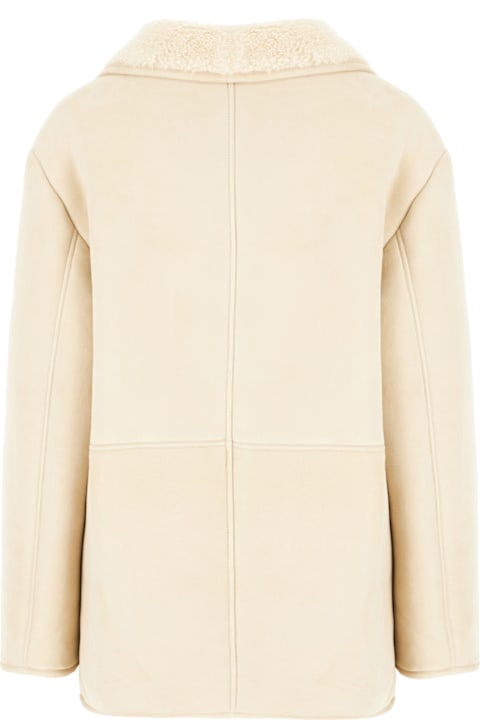 Loulou Studio معاطف وجواكت لـ السيدات Loulou Studio Ivory Shearling Jacket