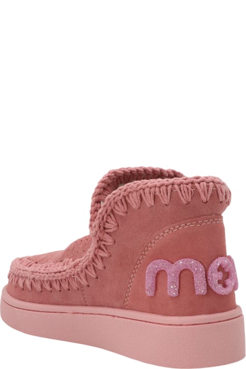 'monochrome Suede Matching Glitter Logo  Sneakers