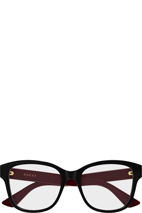 Gucci Eyewear for Kids Gucci Eyewear Gucci Gg1340o Linea Emblem 009 Black Burgundy Glasses