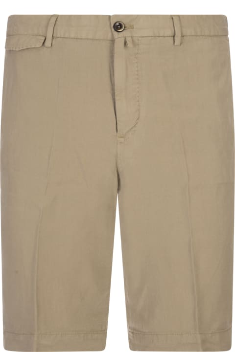 Dark Beige Lyocell And Cotton Bermuda Shorts