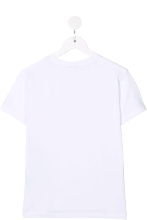 Gcds Boy's White Cotton T-shirt With Logo