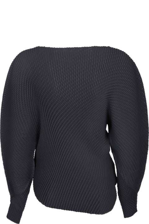 Issey Miyake Sweaters for Women Issey Miyake Misty Pleats Black Top