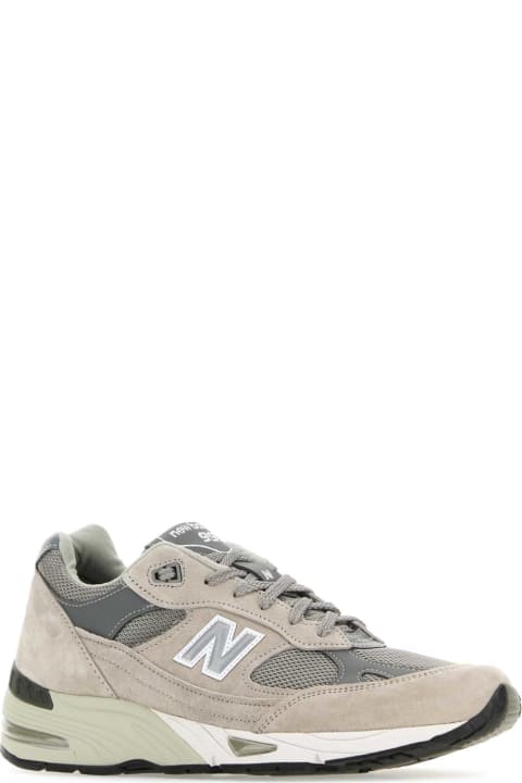 New Balance for Men New Balance Dove Grey Mesh And Suede 991v1 Sneakers