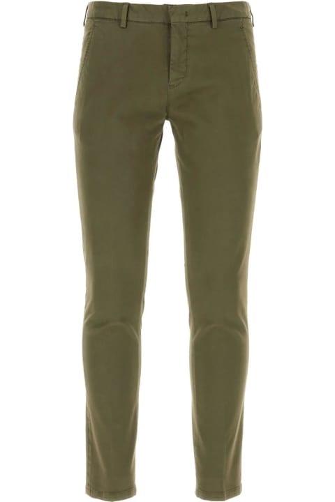 PT01 Clothing for Men PT01 Olive Green Stretch Cotton Pant