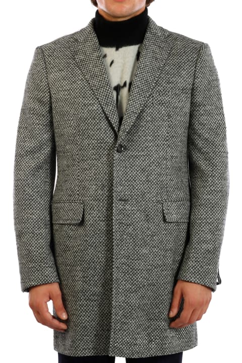 Tonello Coats & Jackets for Men Tonello Gray Wool Coat