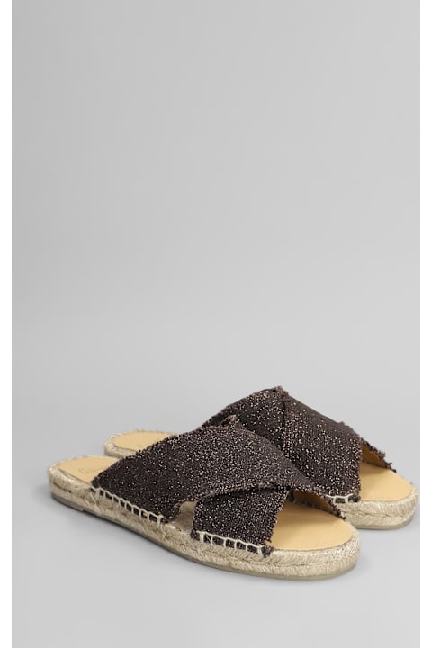 Castañer Flat Shoes for Women Castañer Palmera-032 Flats In Brown Canvas